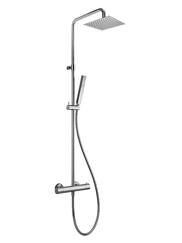 External thermostatic anticalcareous shower mixer with cold body