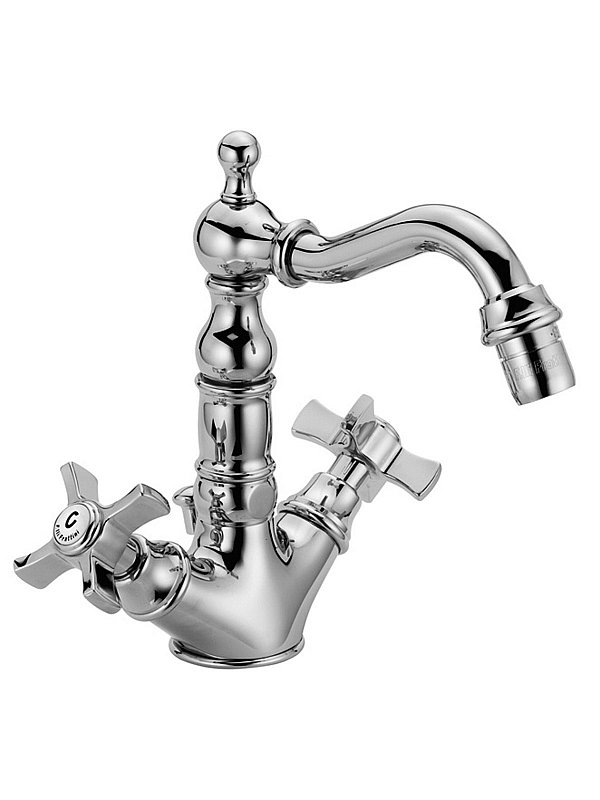Single-lever bidet mixer with old-style spout