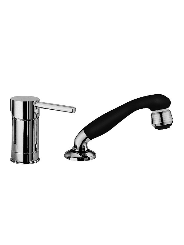 Single-lever hairdresser-type mixer with pull-out shower