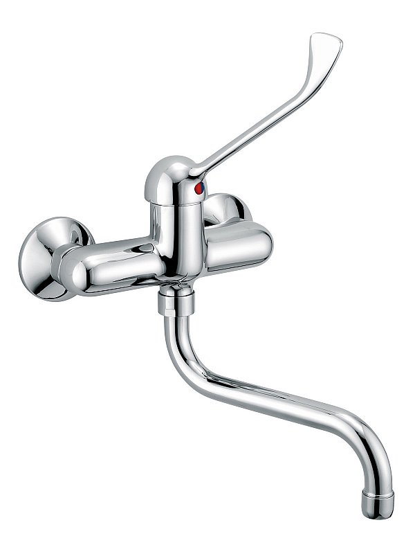 Wall-mounted long-lever sink mixer