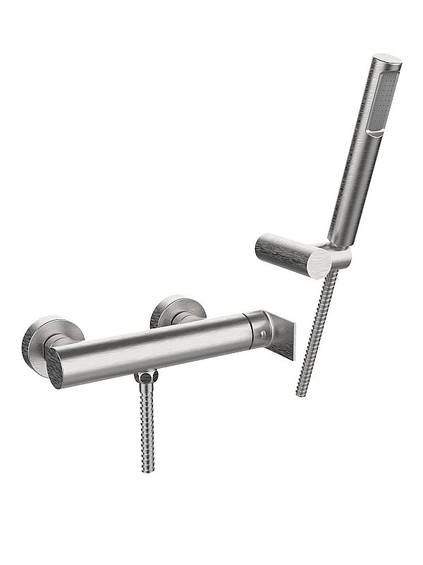 External single-lever shower mixer with duplex shower