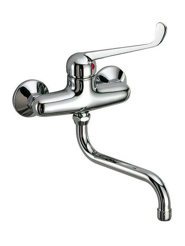 Wall-mounted long-lever sink mixer