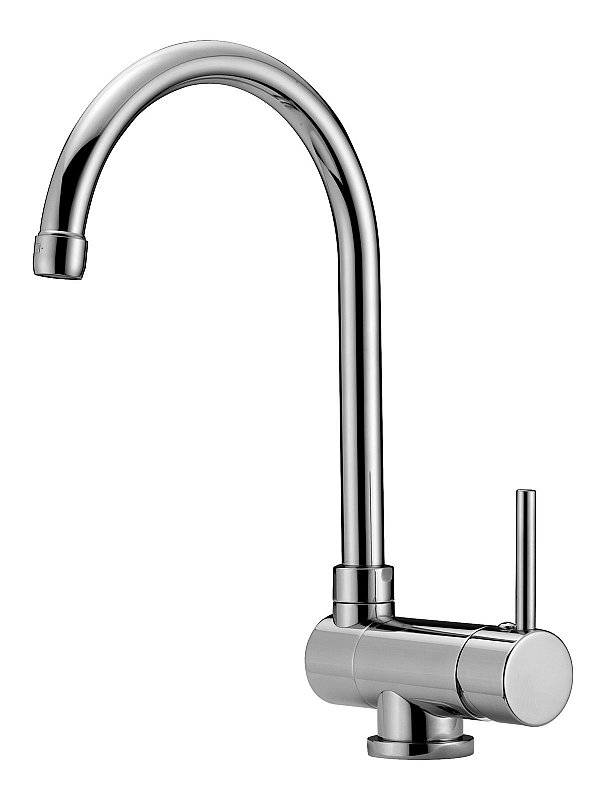 Single-lever sink mixer with swivel and reclining spout