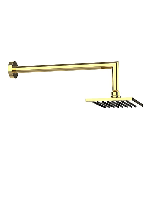 Brass rectangular anticalcareous shower head with shower arm