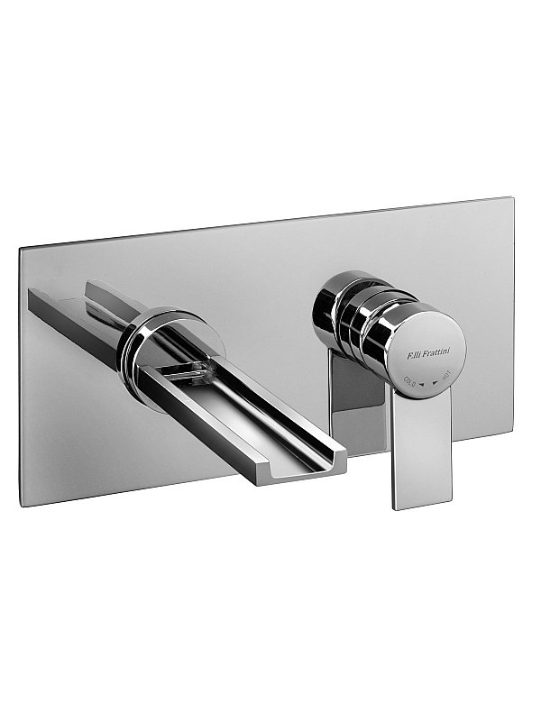 Complete built-in washbasin mixer with cascade without waste