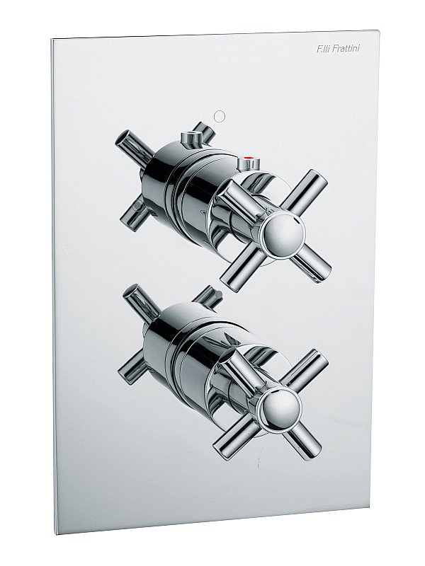 Complete built-in single-lever thermostatic shower mixer