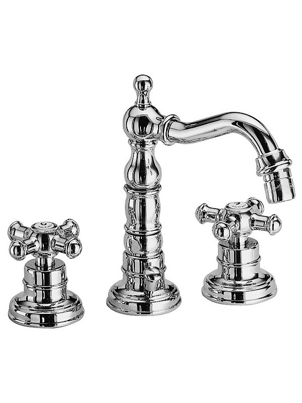 3 hole bidet mixer with vintage spout and  waste