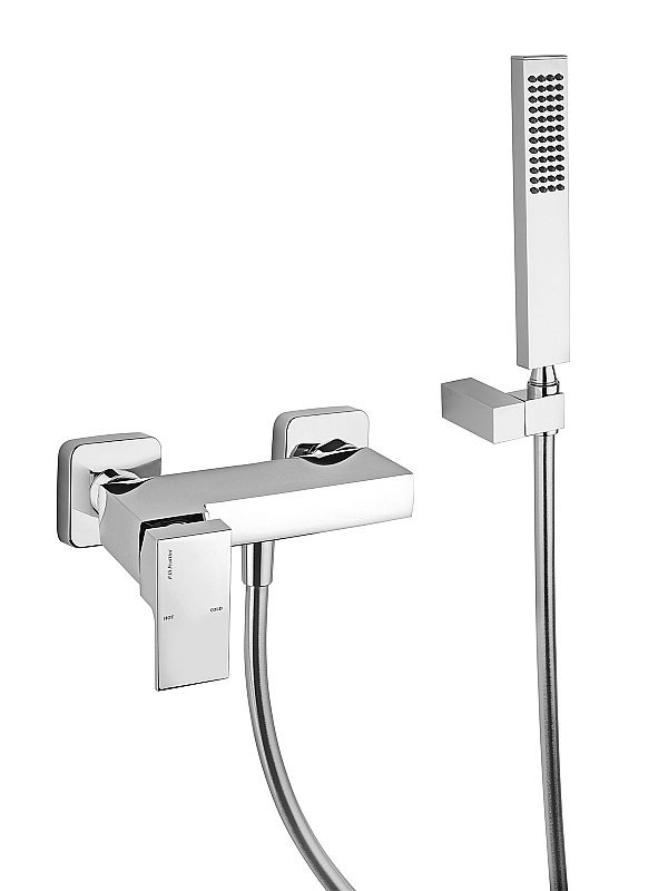 External single-lever shower mixer with duplex shower