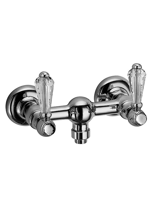External shower mixer with upper connection