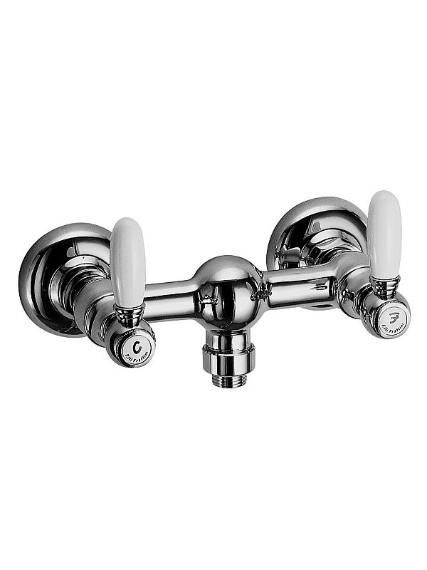 External shower mixer with upper connection