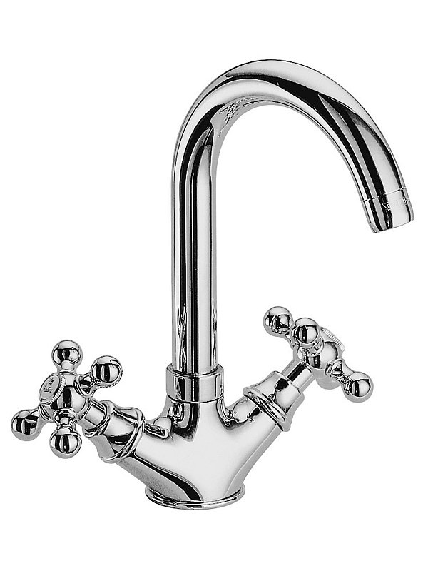 Single-hole sink mixer with swivel spout