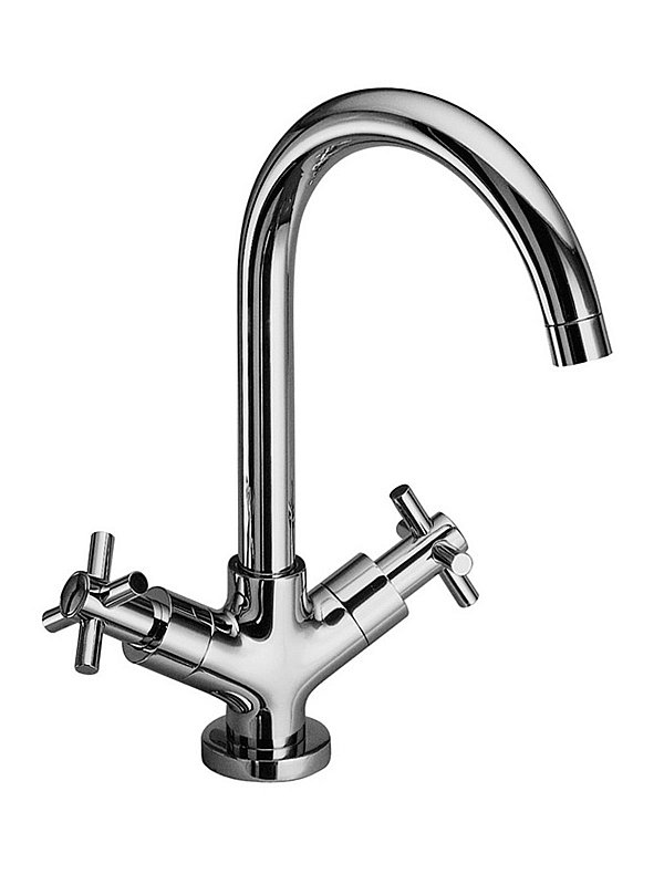 Single-hole sink mixer with swivel spout