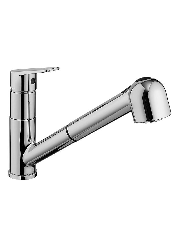 Single-lever sink mixer with pull-out shower