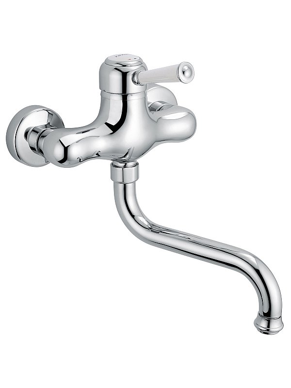 Wall-mounted single-lever sink mixer
