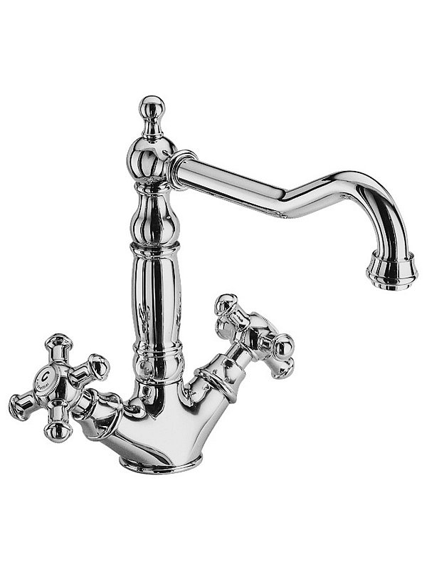 Single-lever sink mixer with old-style spout