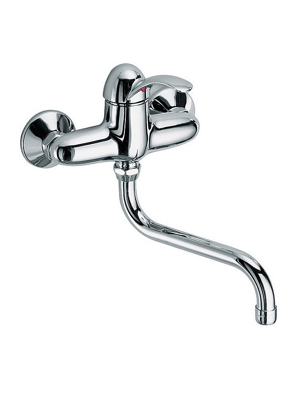 Wall-mounted single-lever sink mixer